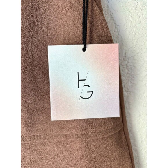 NWT Happily Grey Paperbag Trouser Shorts Pockets Stretch Chocolate‎ Brown LARGE - Picture 8 of 8